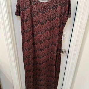 Lularoe XL Maria Black and Red Patterned Dress